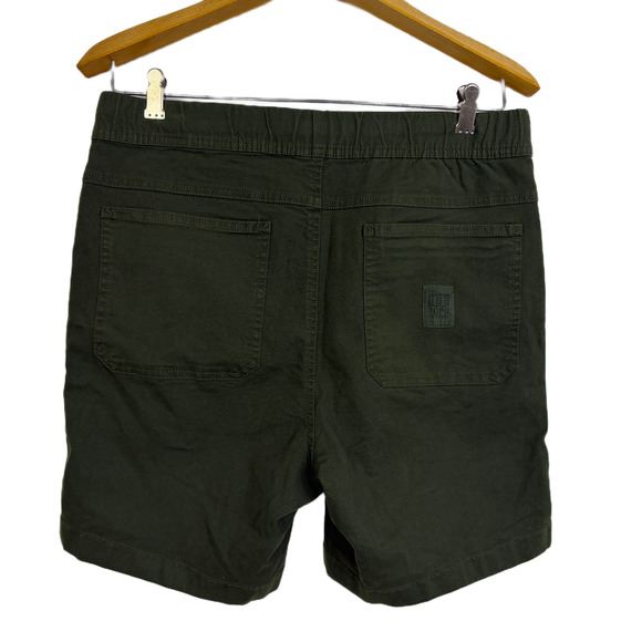 Topo Designs Dirt Shorts Mens Medium Olive Green Outdoors Cotton 6.75" NWOT - Picture 5 of 8
